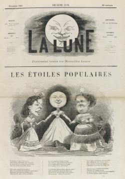 Une du journal La Lune avec 3 femmes, caricature
